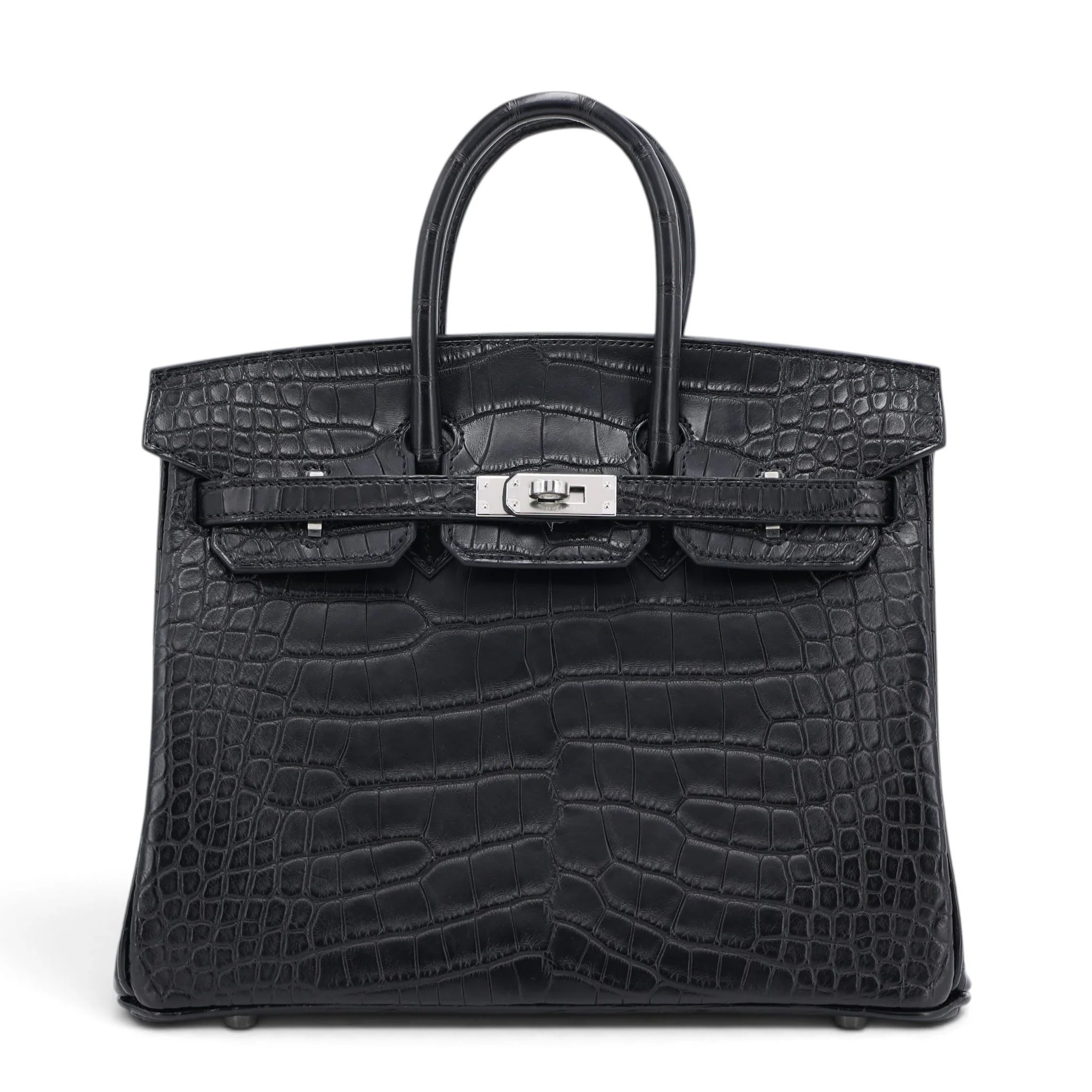 Brand New ( Rank N ) HERMÈS Birkin 25 Noir (89) Matte Alligator Palladium hardware G (2026)
