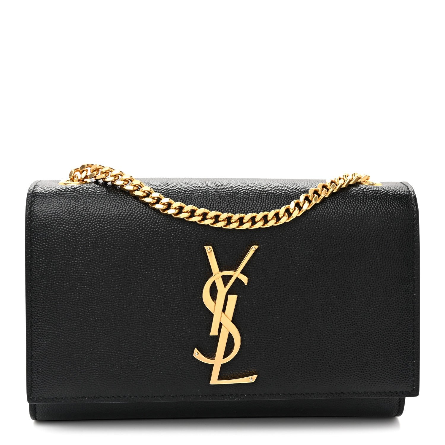 Saint Laurent Grain De Poudre Small Monogram Kate Satchel Black