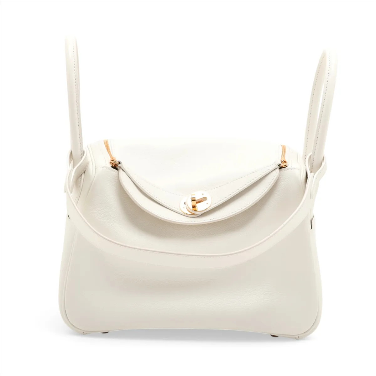 Hermès Lindy 26 Evercolor White Gold Metal Fittings