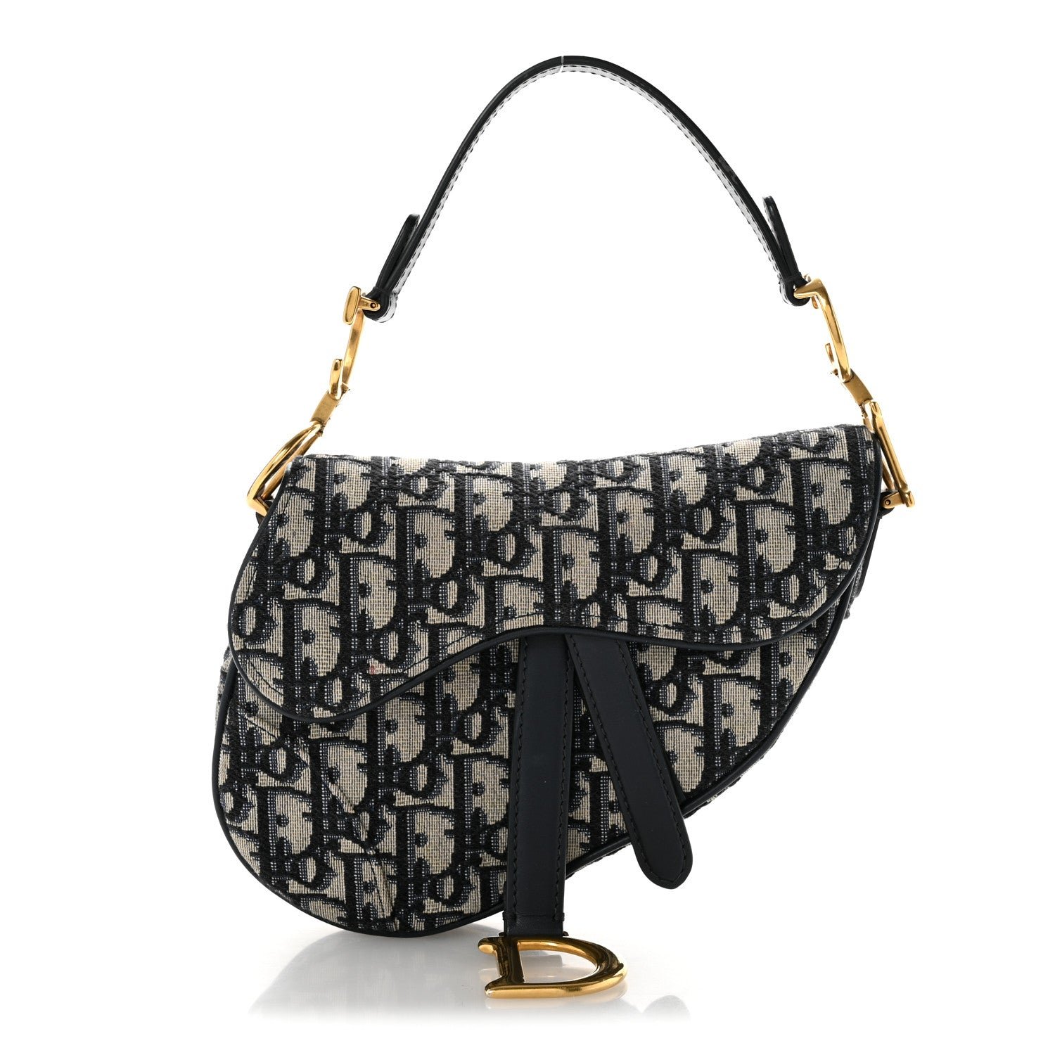 Christian Dior Oblique Mini Saddle Bag Blue