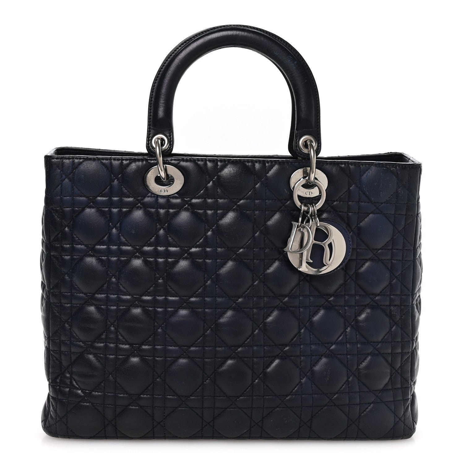 Christian Dior Lambskin Cannage Large Lady Dior Royal Blue