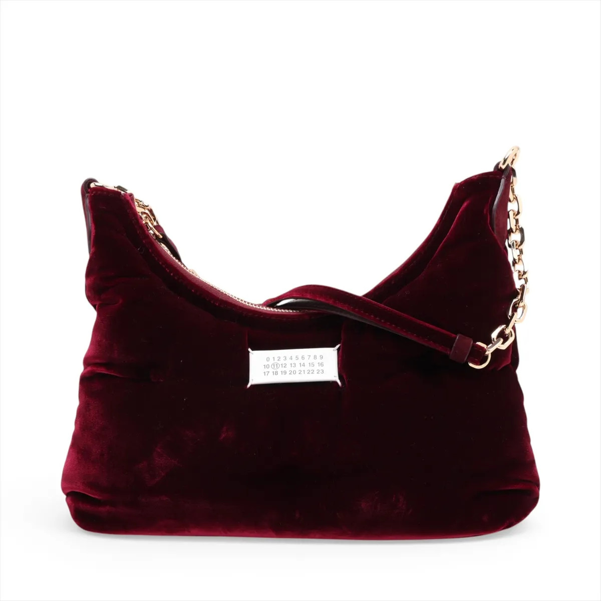 Maison Margiela Gram slam Velvet Chain Shoulder Bag Bordeaux