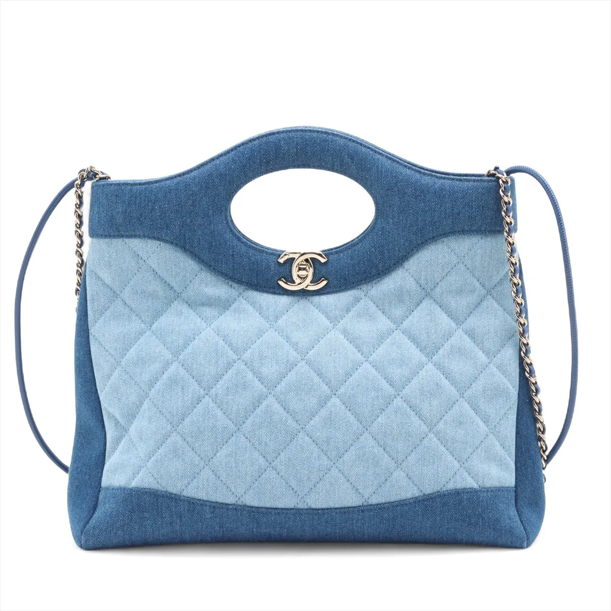 Chanel Chanel 31 Denim 2 Way Handbag Blue Gold Metal Fittings random plate