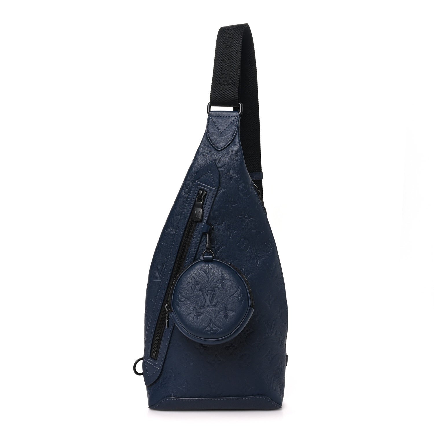 Louis Vuitton Calfskin Shadow Monogram Duo Slingbag Navy