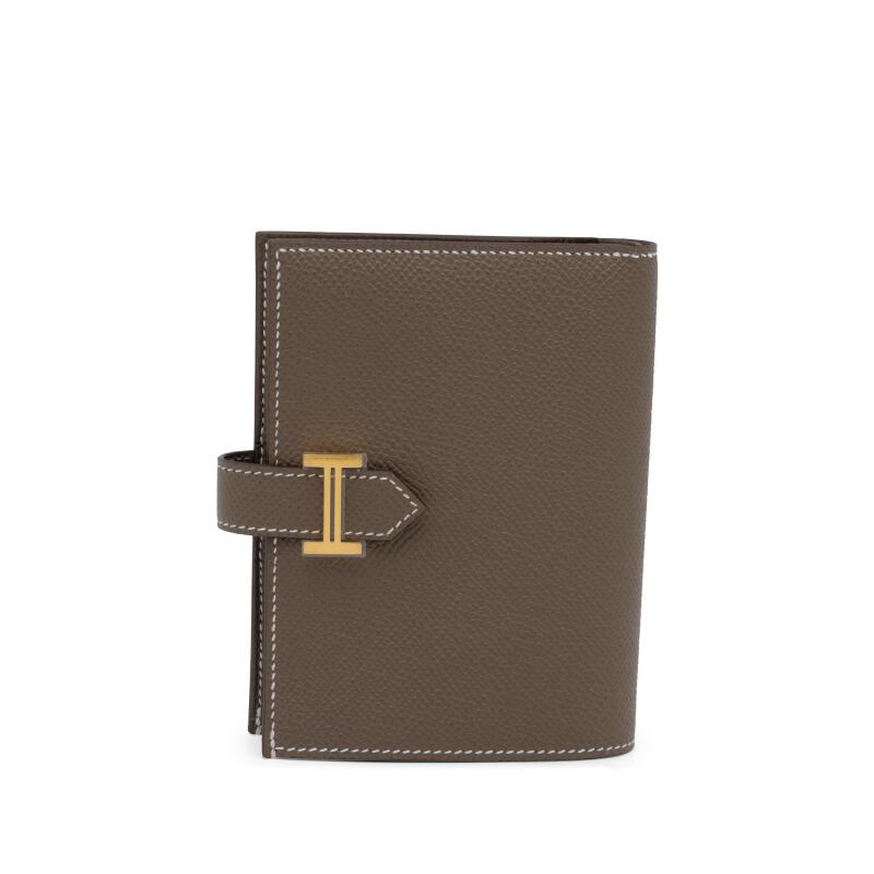 Hermes Etoupe Epsom Bearn Compact wallet  Gold Hardware, 2025