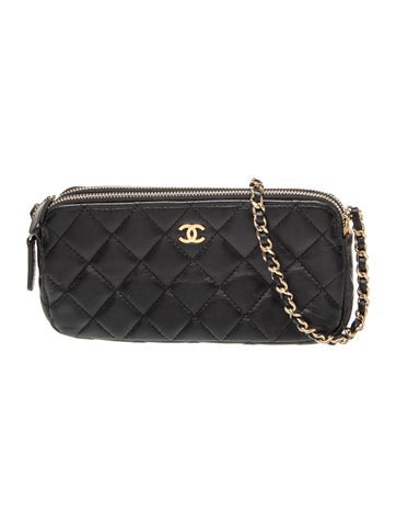 Double Zip Clutch w/ Chain