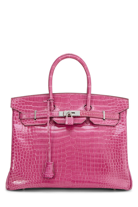 Hermes Fuchsia Pink Porosus Crocodile Birkin 35