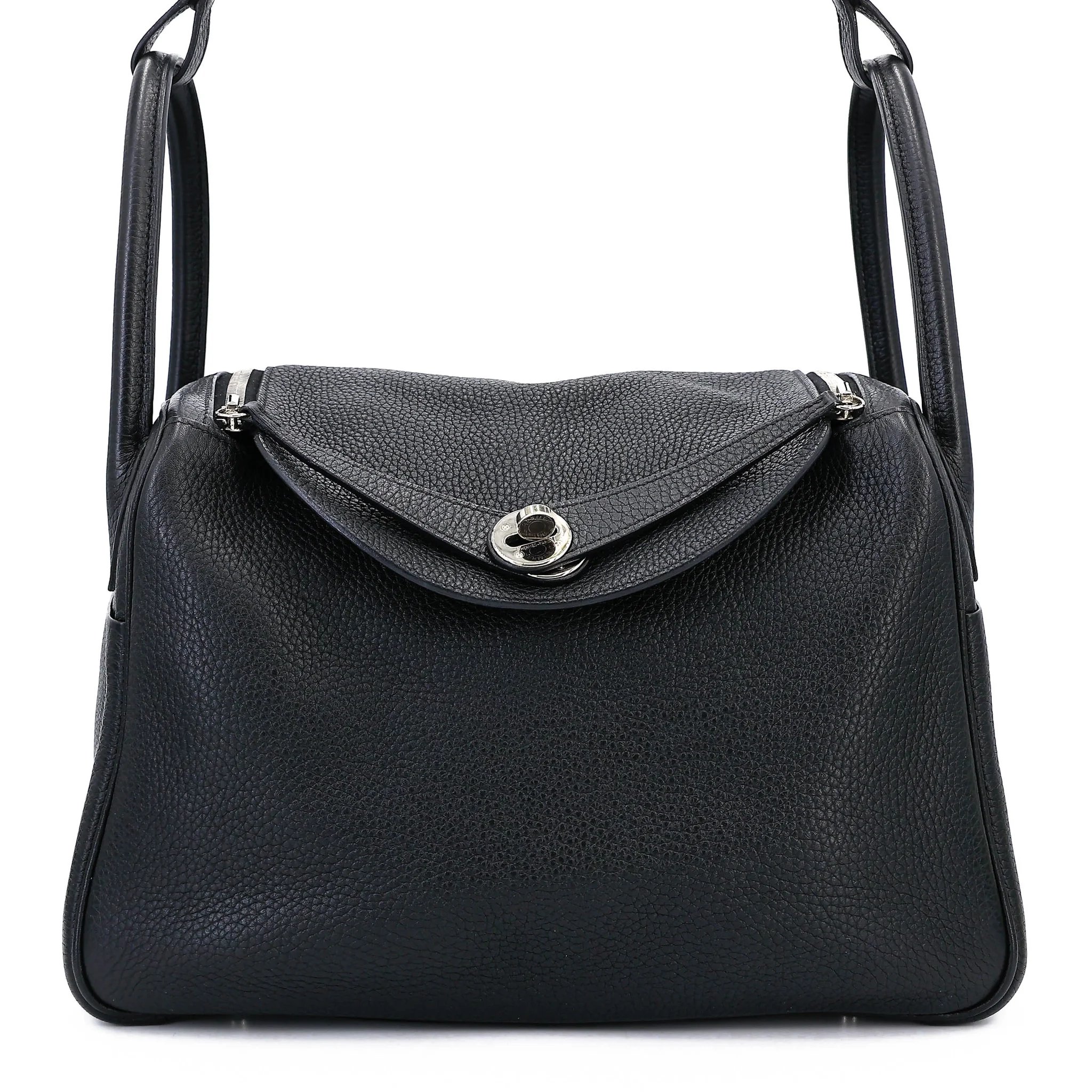 Very Good ( Rank A) HERMÈS Lindy 30 Noir (89) Clemence Palladium hardware C (2018)