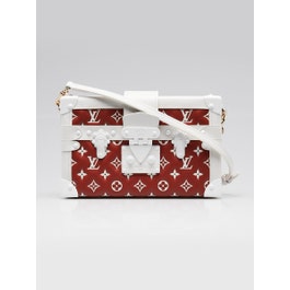 Louis Vuitton Louis Vuitton Terracota/White Monogram Embossed Lambskin Leather Petite Malle Bag
