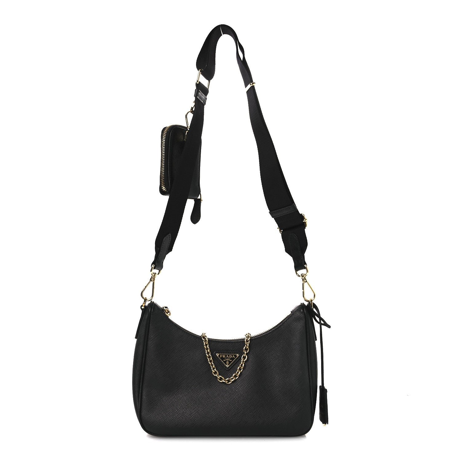 Prada Prada Saffiano Lux Re-Edition 2005 Shoulder Bag Black