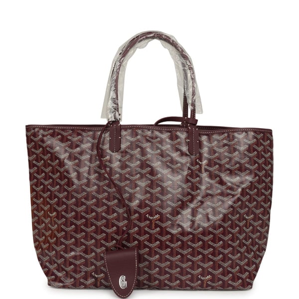 Goyard Goyardine Canvas Burgundy Saint Louis PM Tote Palladium Hardware