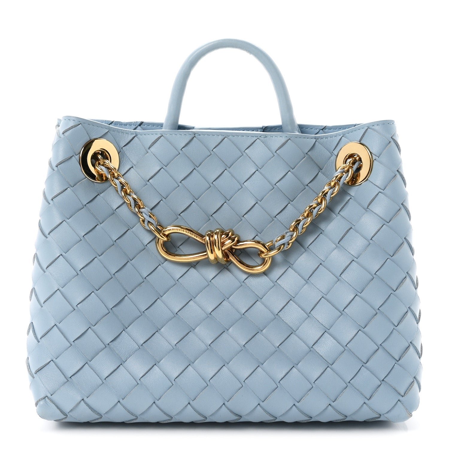 Bottega Veneta Nappa Intrecciato Small Andiamo Shoulder Bag Ice