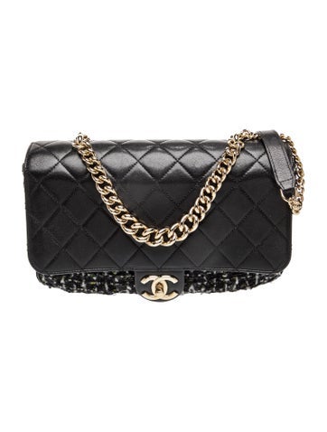 Tweed Chain Handle Flap Bag