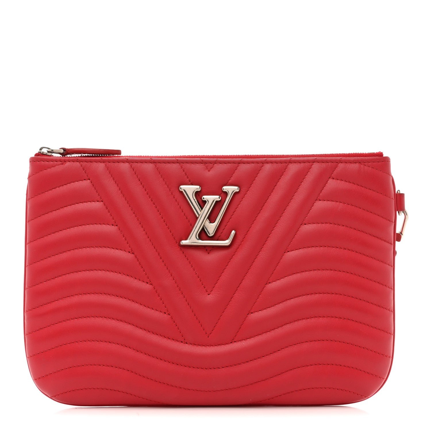 Louis Vuitton Calfskin New Wave Zipped Pochette Ecarlate