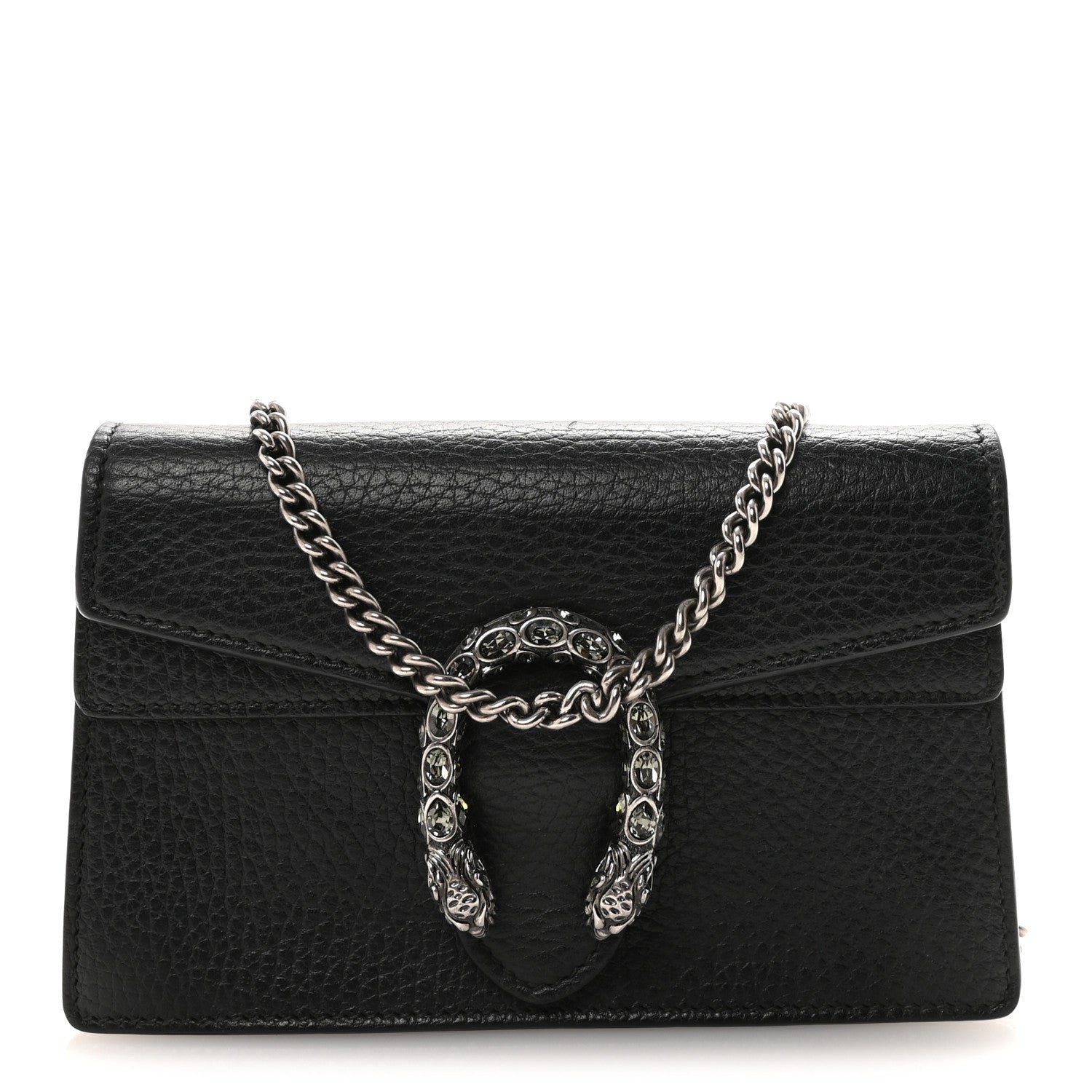 Gucci Calfskin Super Mini Dionysus Shoulder Bag Black