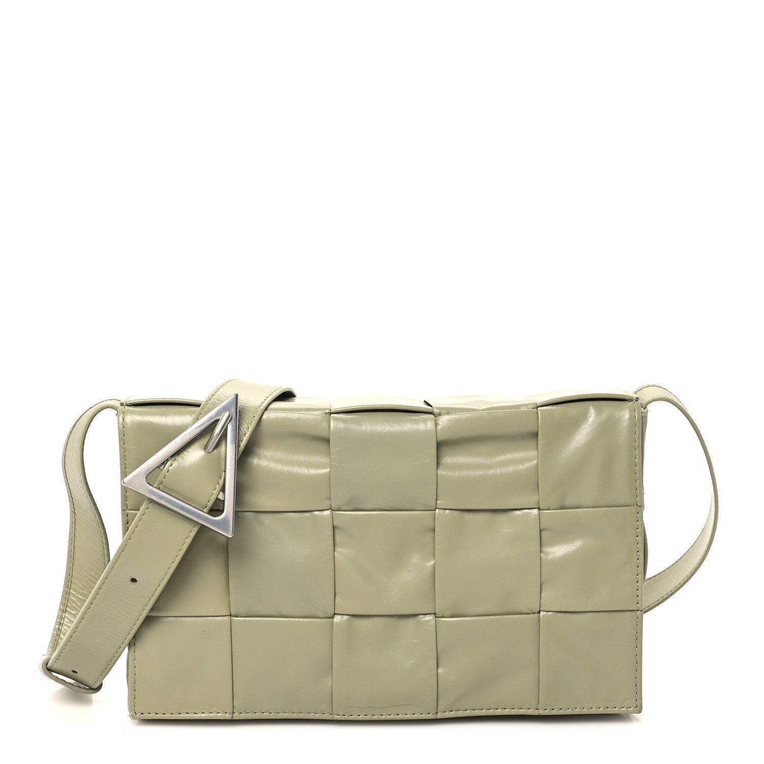 Bottega Veneta Paper Calfskin Maxi Intrecciato Cassette Crossbody Bag Travertine