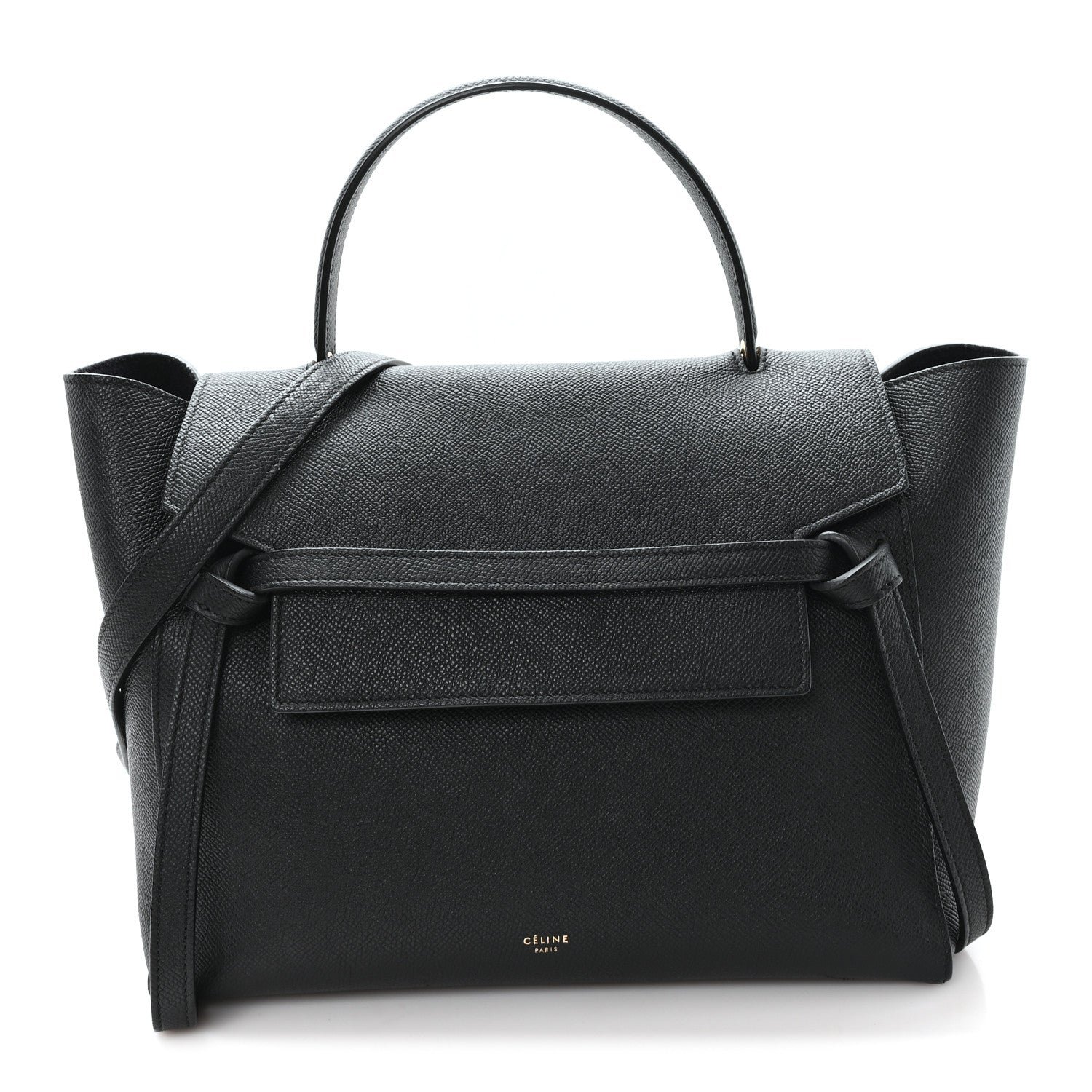 Grained Calfskin Mini Belt Bag Black