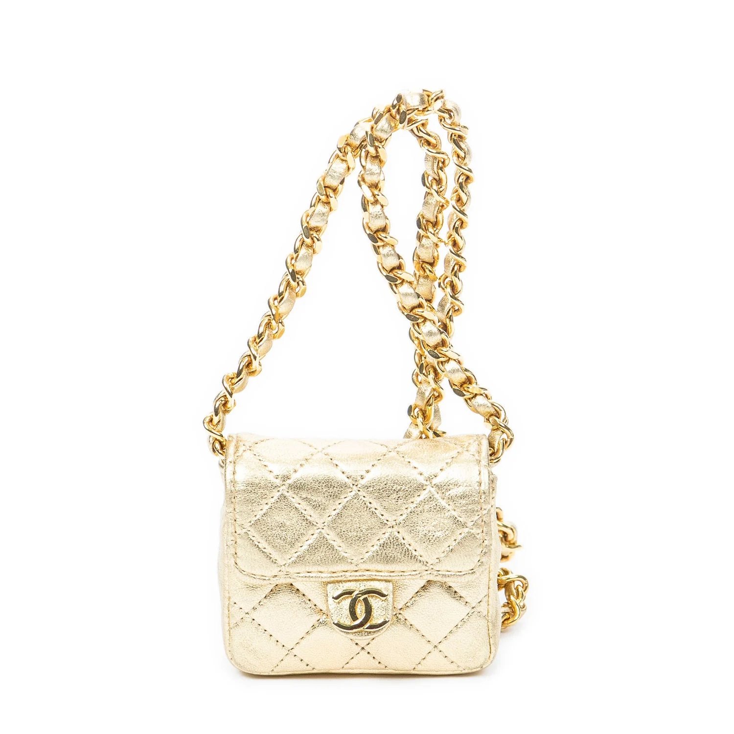 Leather Vintage Micro Mini Chain Crossbody