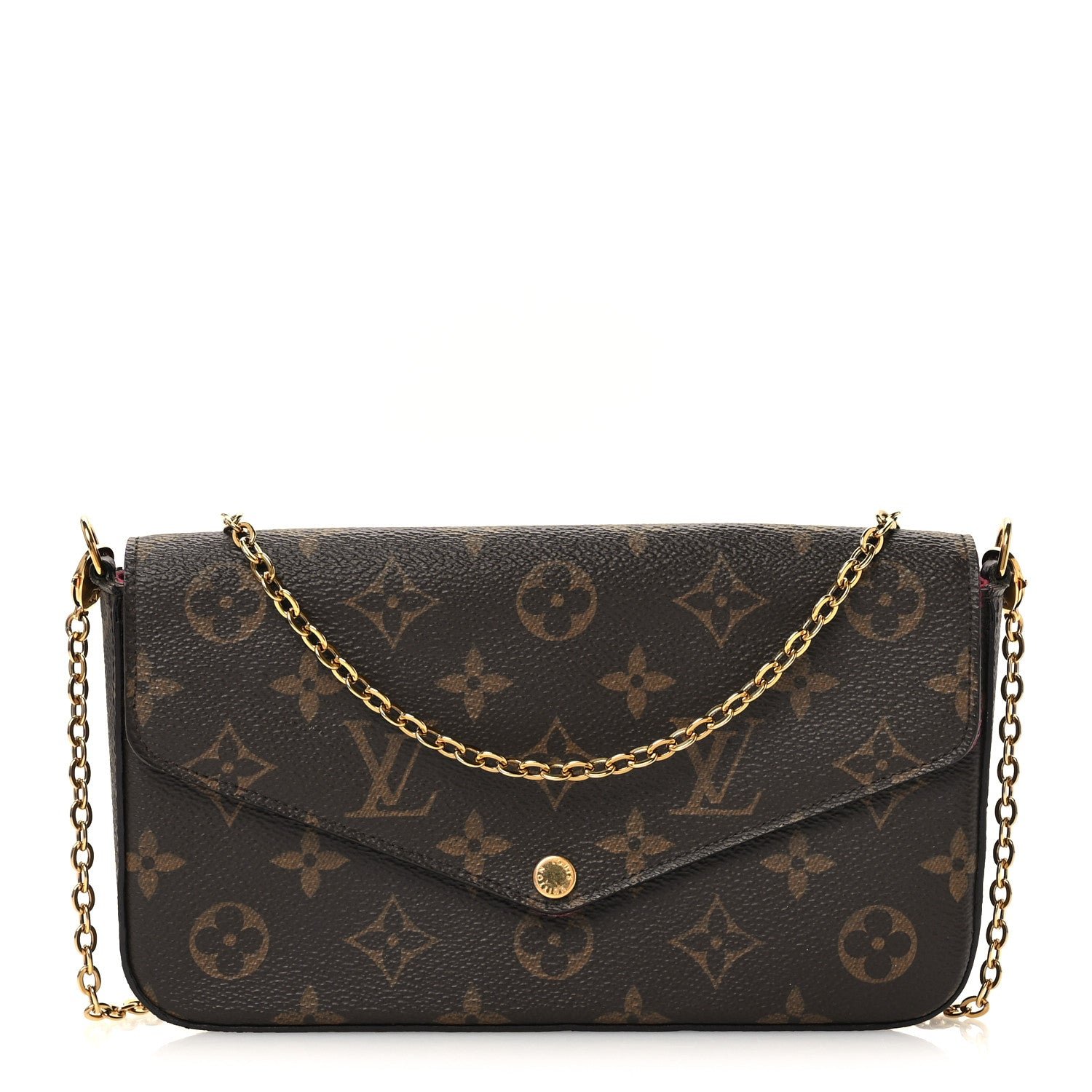 Louis Vuitton Louis Vuitton Monogram Pochette Felicie Chain Wallet Fuchsia
