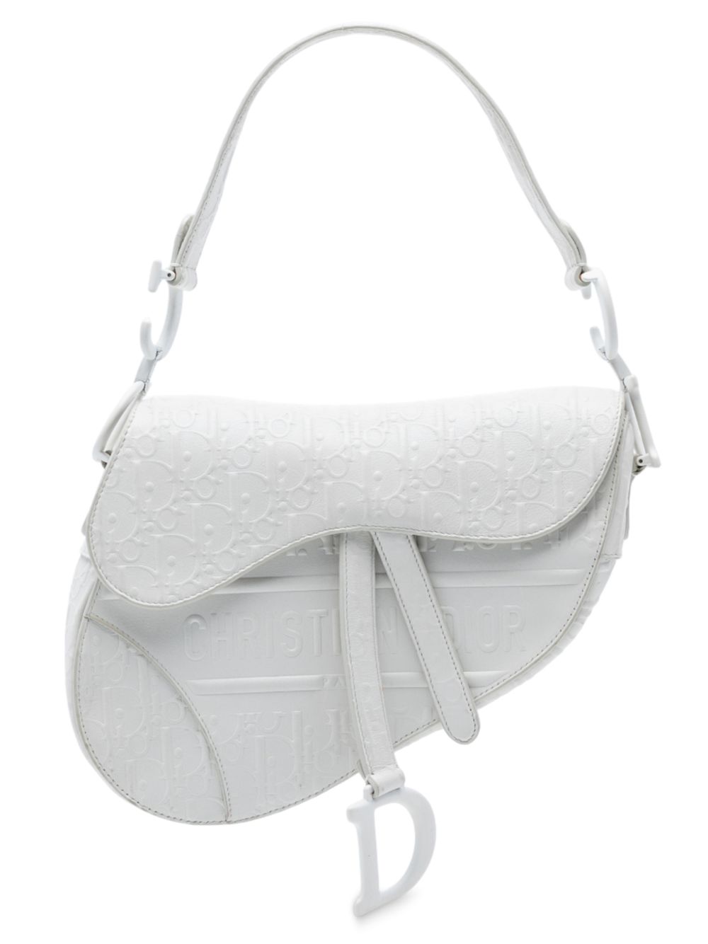 Dior 2010 Oblique Embossed Calfskin Saddle Bag shoulder bag