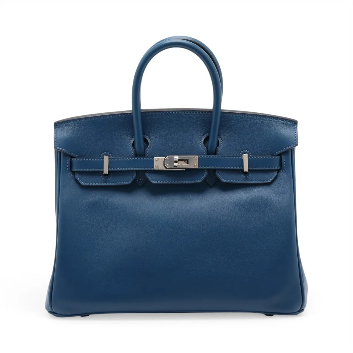 Hermès Birkin 25 Le Tournay Veau Swift Deap blue Silver Metal Fittings