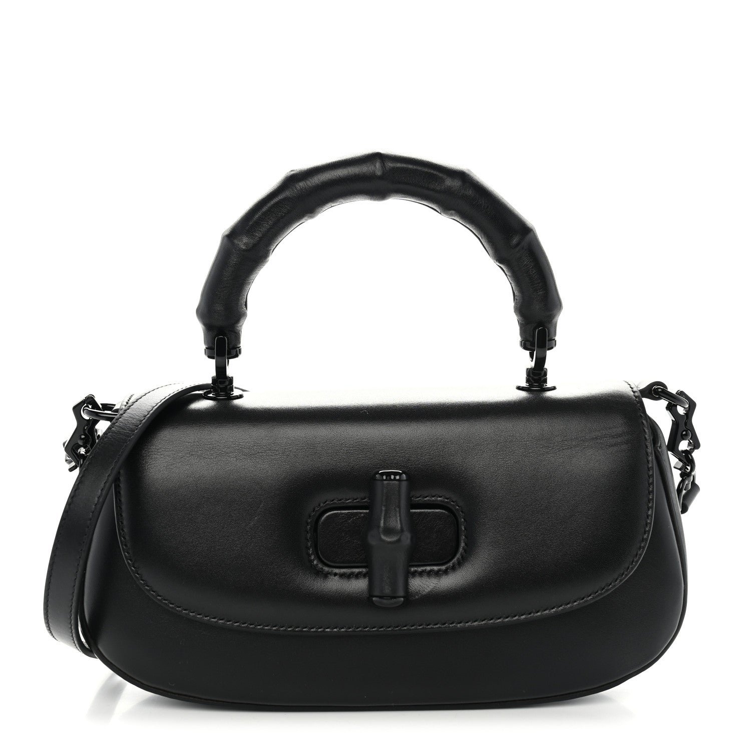 Gucci Calfskin Medium Bamboo Diva Black