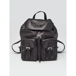 Prada Prada Black Leather Medium Backpack Bag 1BZ811