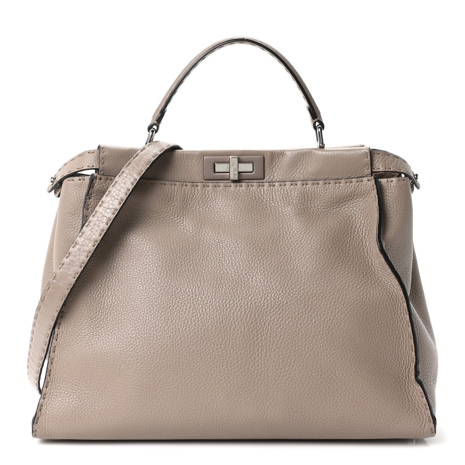 Fendi Cuoio Romano Selleria Large Peekaboo Iconic Satchel Corda