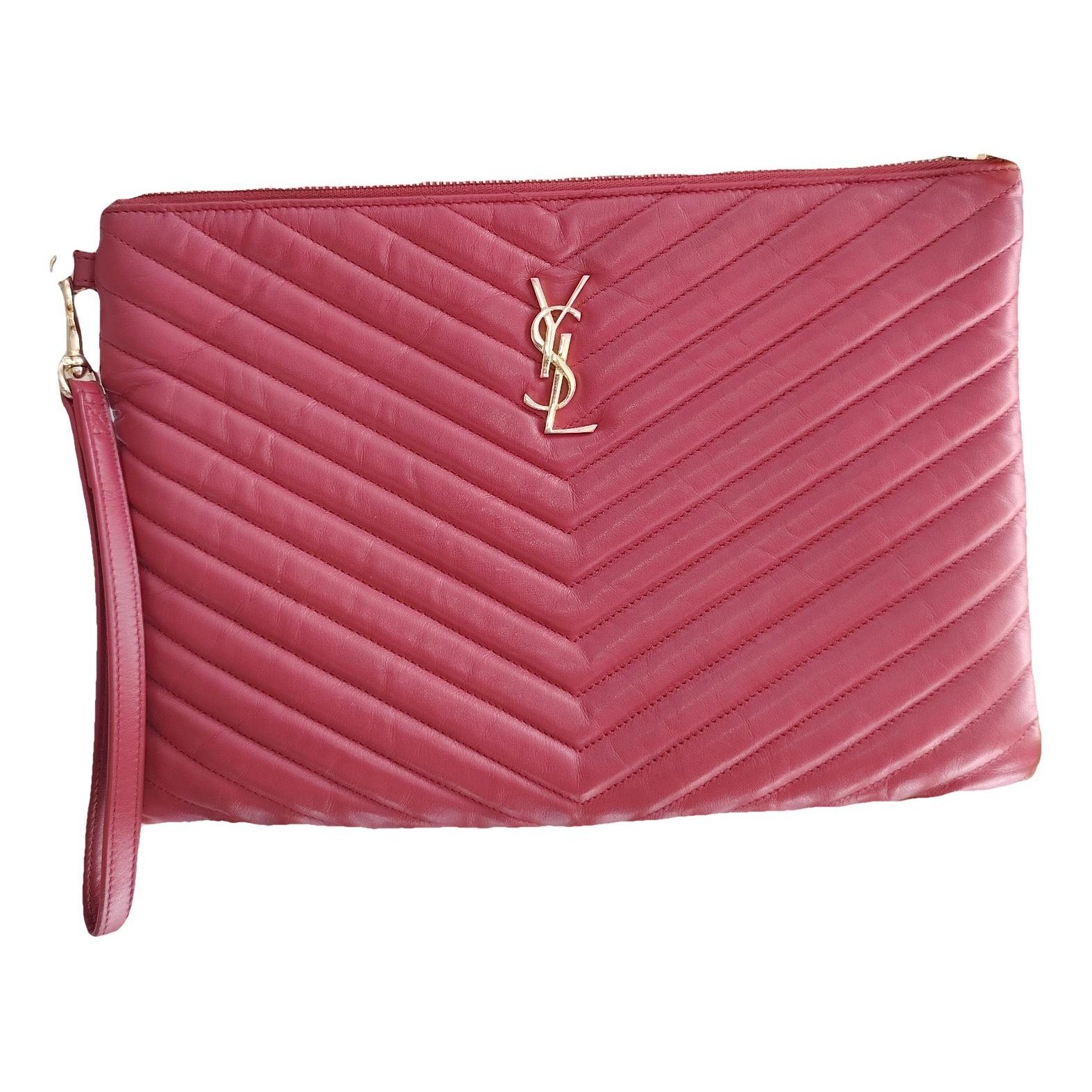 Leather clutch bag