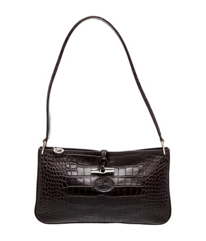 Longchamp Embossed Leather Shoulder Bag