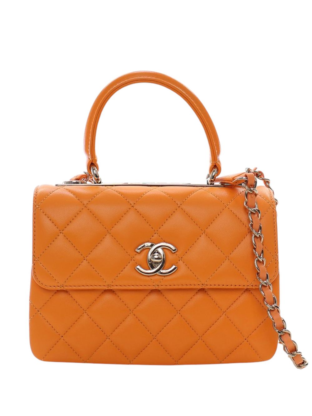 2021-2025 Mini Quilted Lambskin Trendy CC Top Handle Flap satchel