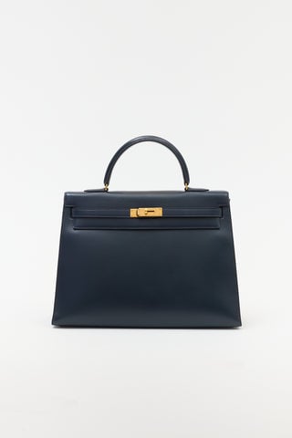 1990 Navy Box Kelly Sellier 35 Bag