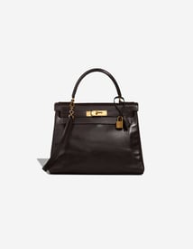 Hermes 
		Kelly 28 Box Ébène    