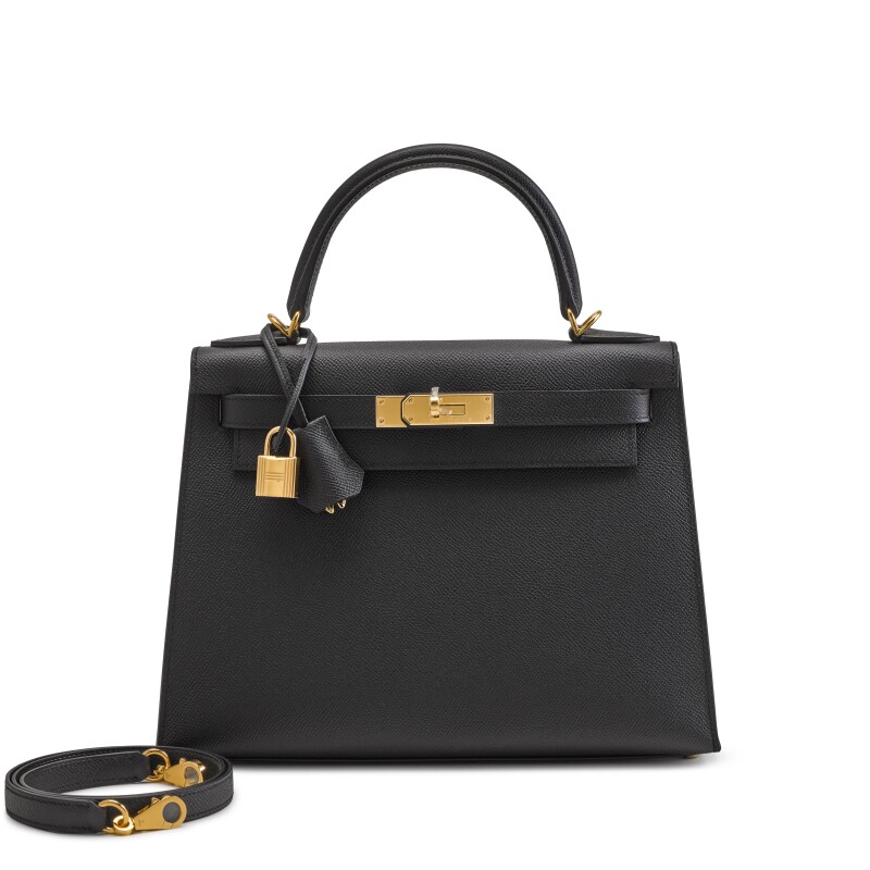 Hermes Black Epsom Kelly 28 Sellier Gold Hardware, 2025
