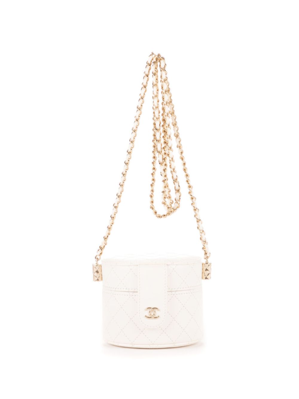 diamond-quilted vanity bag