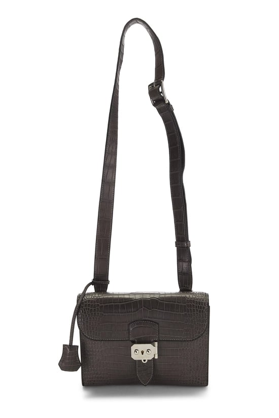 Hermès Gris Meyer Crocodile Porosus Sac a Dépêches 21