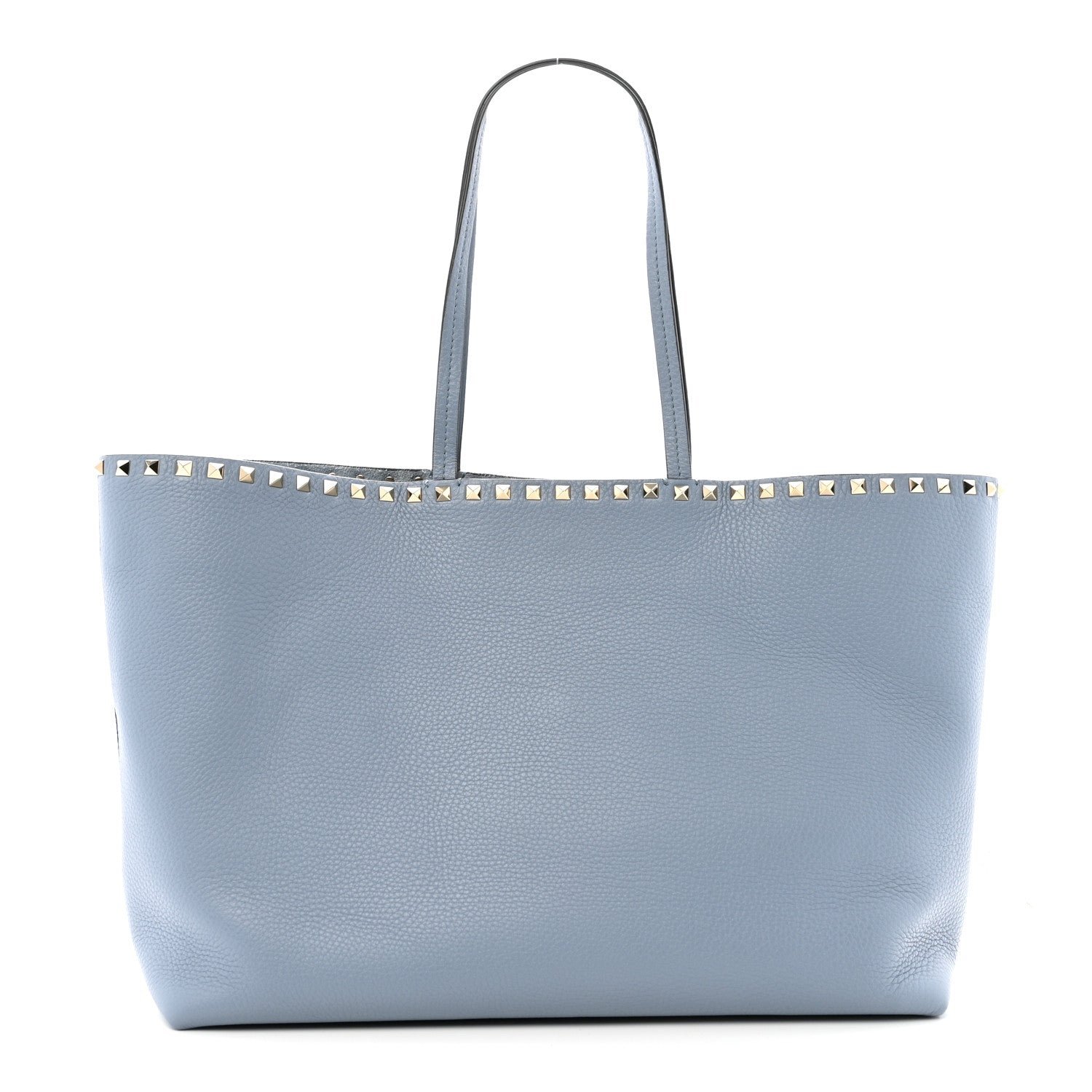 Valentino Garavani Grained Calfskin Rockstud Shoulder Tote Niagara