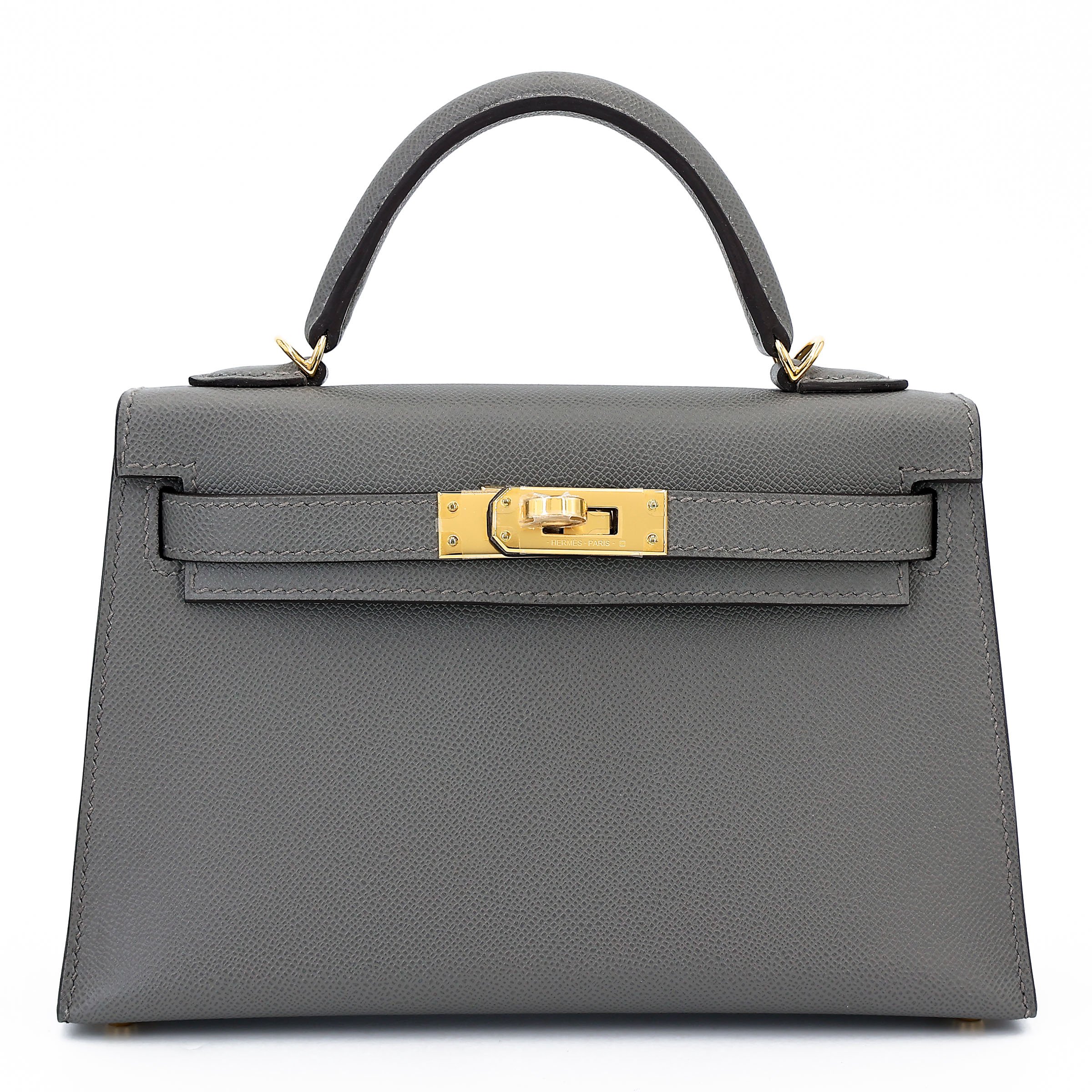 Hermes Brand New ( Rank N ) HERMÈS Mini Kelly II Gris Meyer (0L) Madame Gold hardware W (2024)