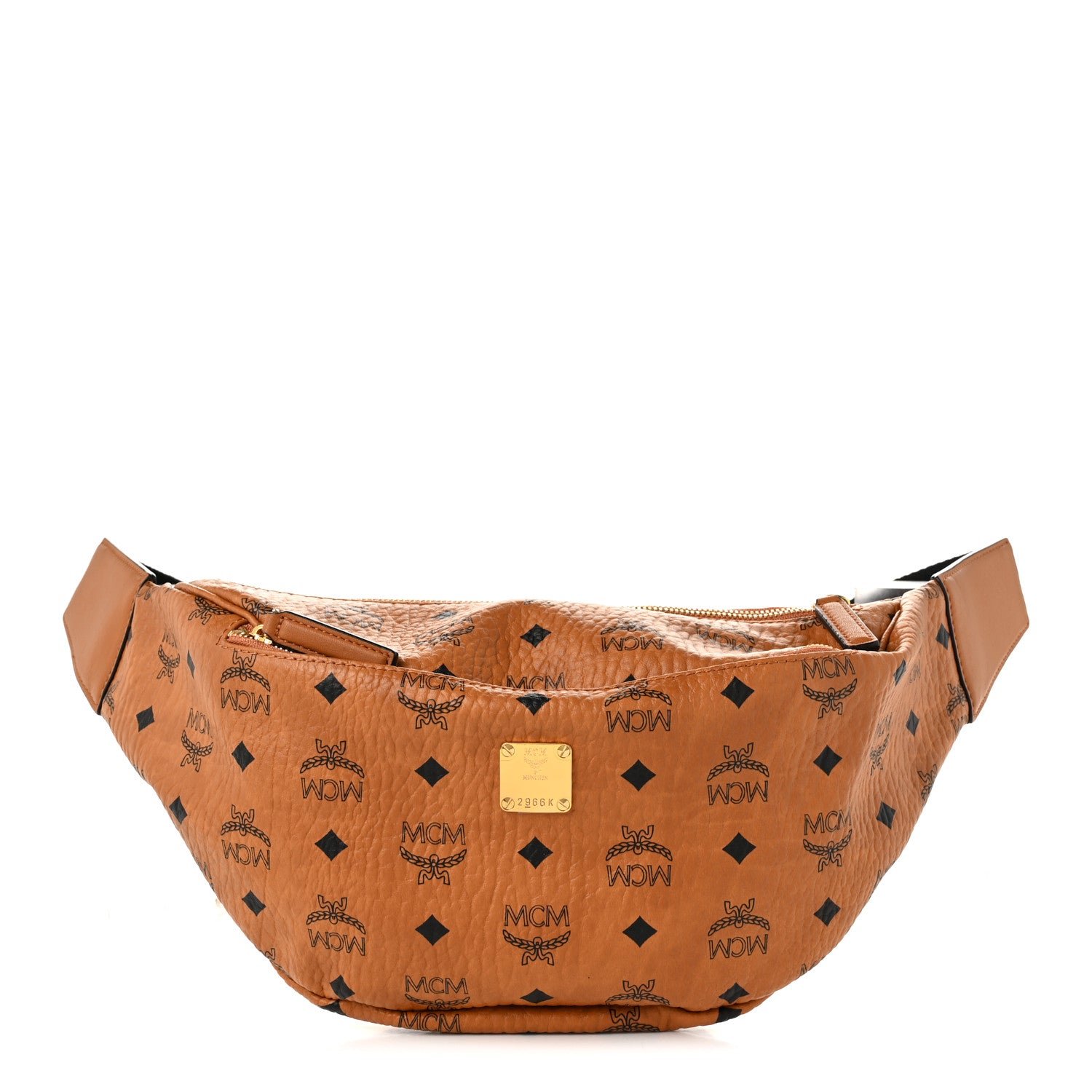 MCM Visetos Stark Belt Bag Cognac