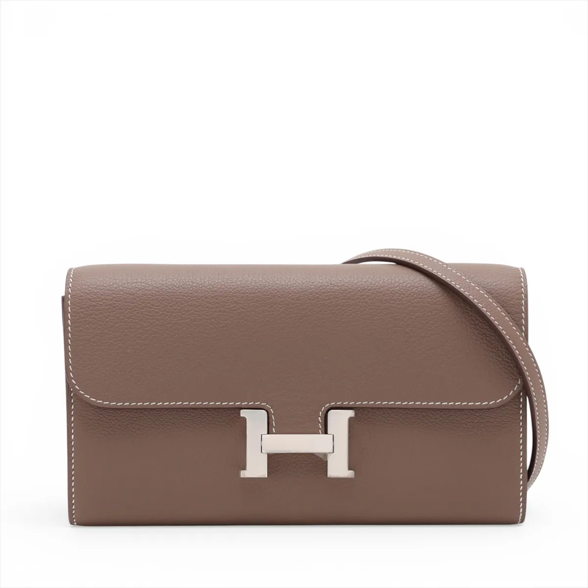 Hermès Constance Long Togo Evercolor Etoupe Silver Metal Fittings