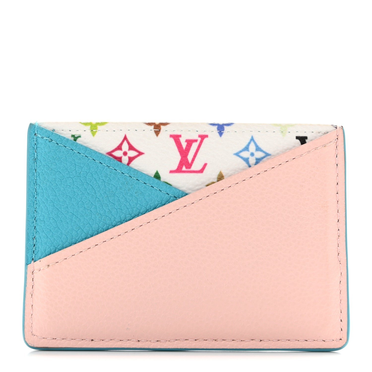 Louis Vuitton LV X TM Monogram Multicolor Criss-Cross Card Holder Kabira Blue Rose