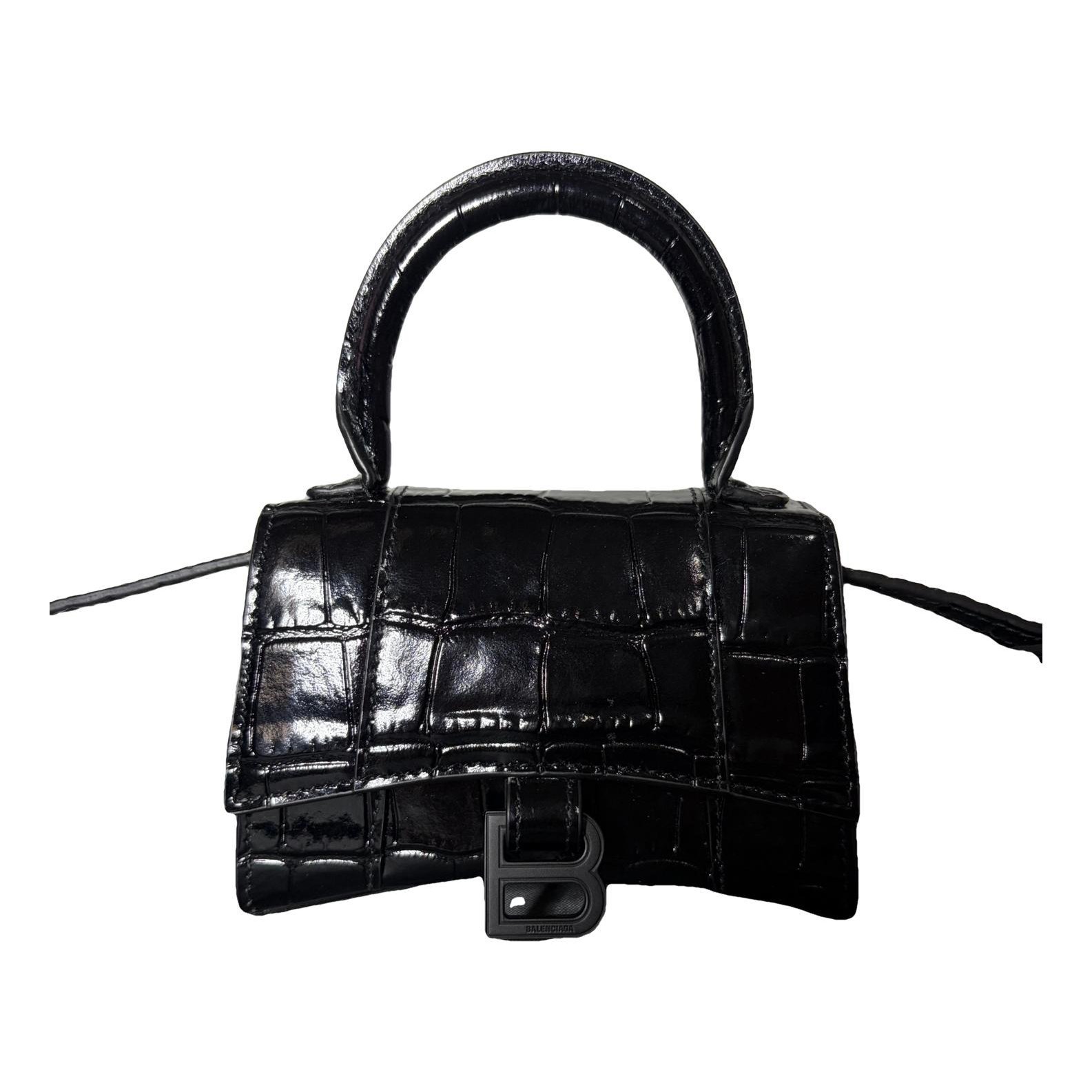 Hourglass leather handbag