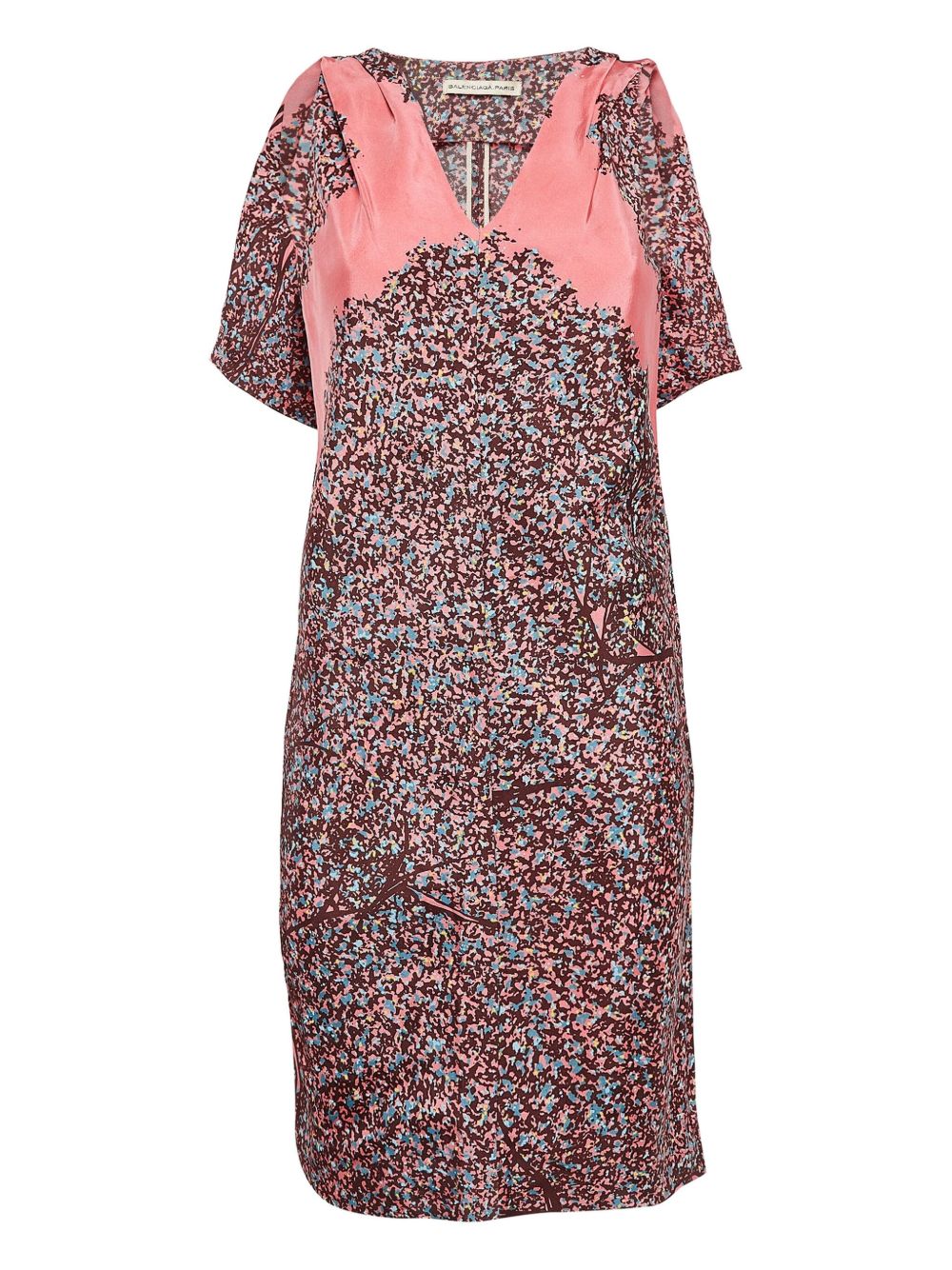 Balenciaga 2011 Shoulder Detail Print Dress
