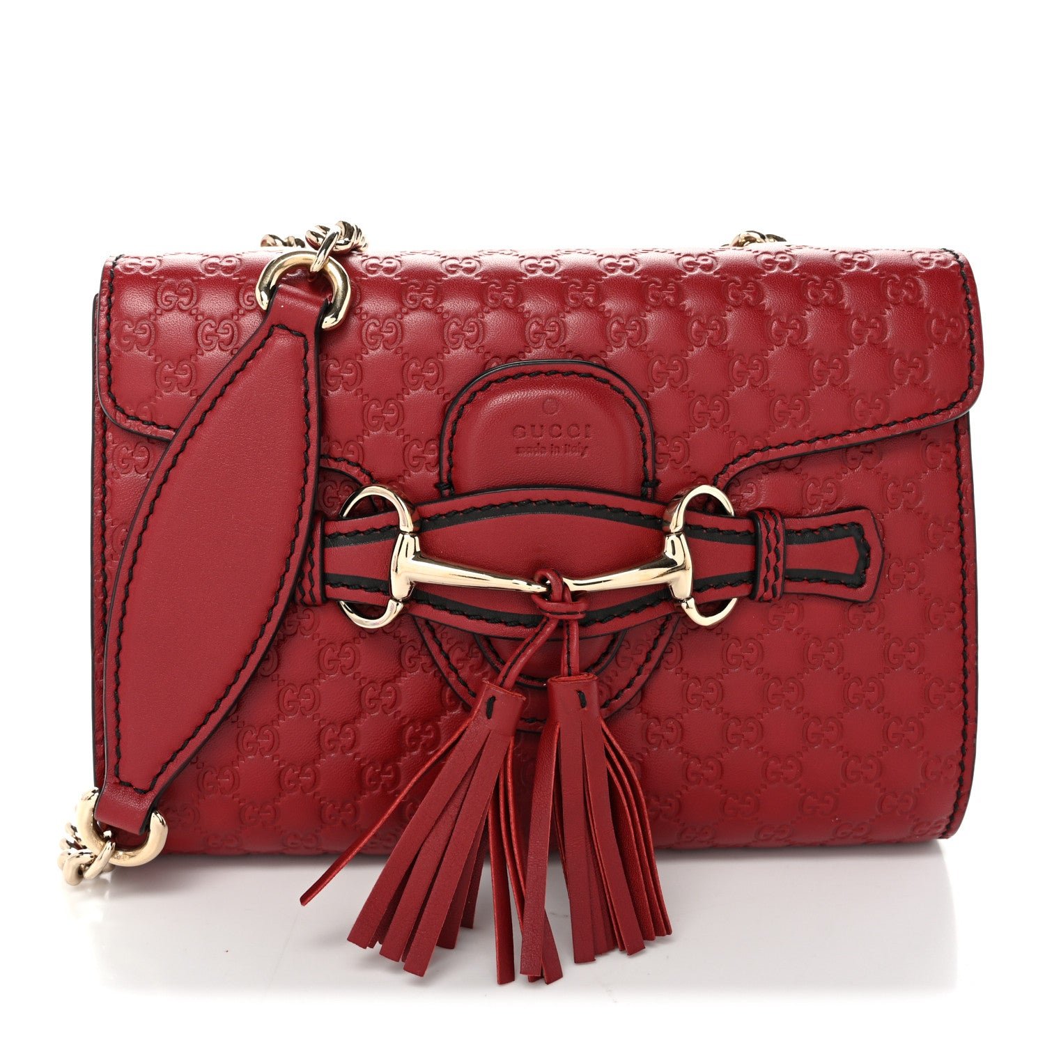 Gucci Soft Microguccissima Mini Emily Chain Shoulder Bag Rosso