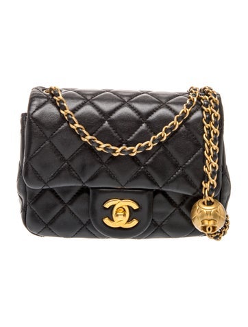 Mini Square Pearl Crush Flap Bag
