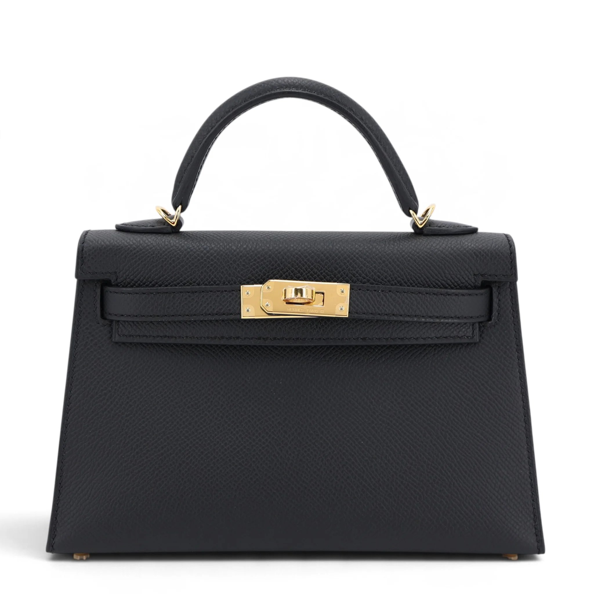 Brand New ( Rank N ) HERMÈS Mini Kelly II Noir (89) Epsom Gold hardware G (2026)