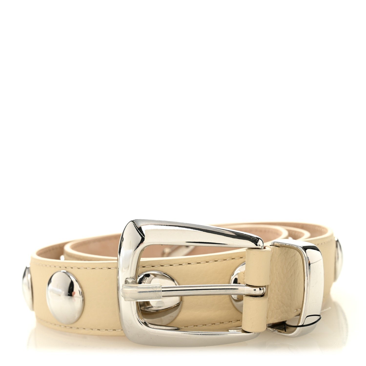 Khaite Khaite Calfskin Studded Benny Belt 80 32 Dark Ivory
