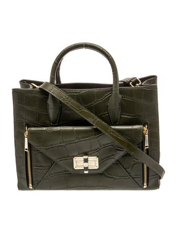 Embossed Leather Top Handle Bag