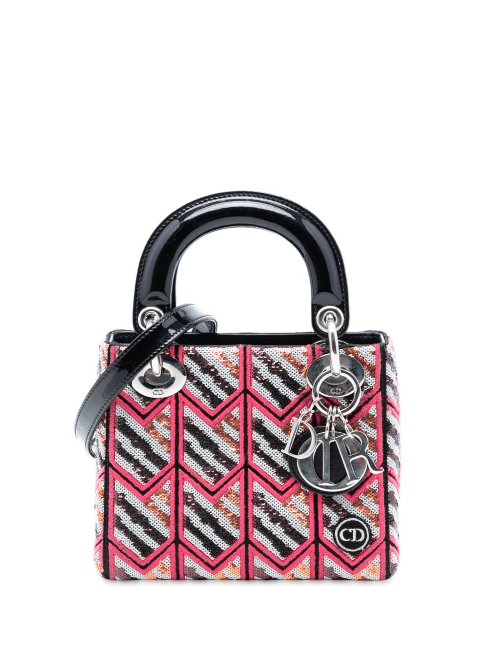 2015 Mini Patent Sequined Lady Dior satchel