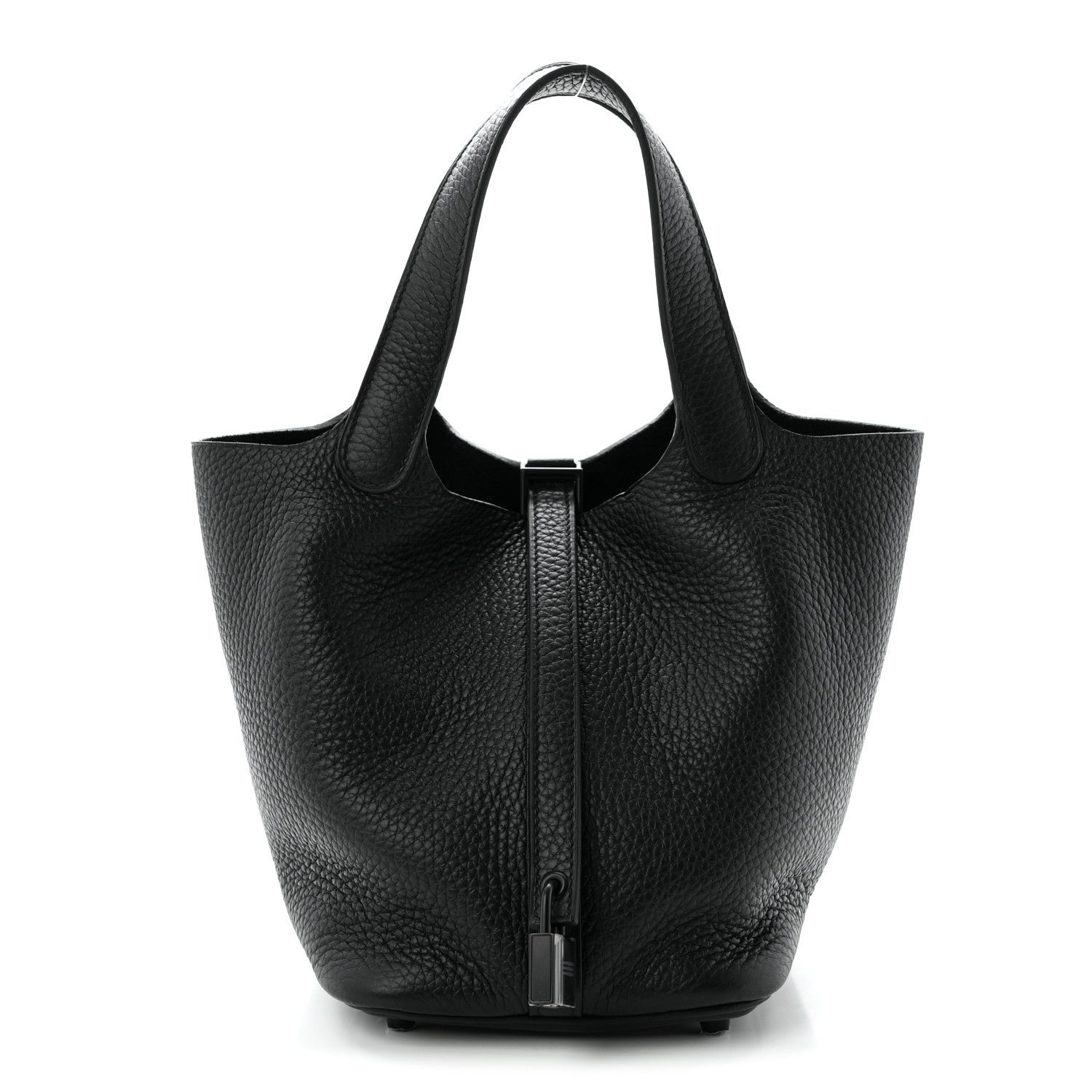Hermes Taurillon Clemence Monochrome Picotin Lock 18 PM Black